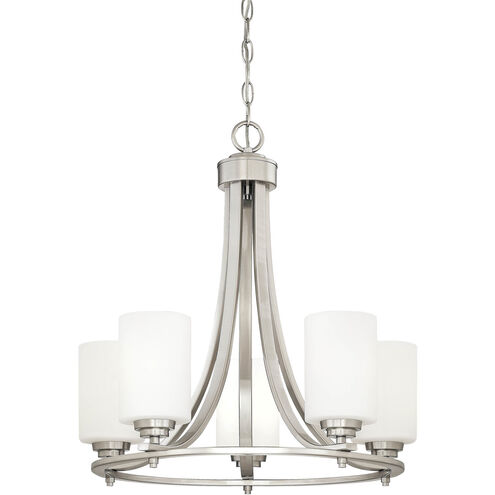 Bristo 5 Light 21 inch Satin Nickel Chandelier Ceiling Light